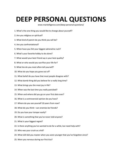 very personal Q&A .